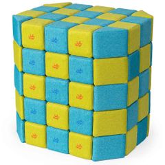 Cuburi Magnetice 3D, 12cmx12cm, 100 piese, Galben si Albastru