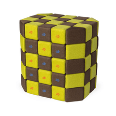 Cuburi Magnetice 3D, 12cmx12cm, 100 piese, Galben si Maro