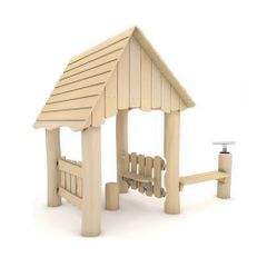Loc de joaca de exterior din lemn Robinia Casuta 1