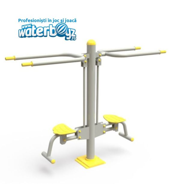 Double fitness device for shoulders, arms and back Double fitness device for shoulders, arms and back