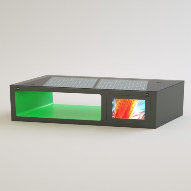 Smart bench with solar charging antracit Smart bench with solar charging antracit