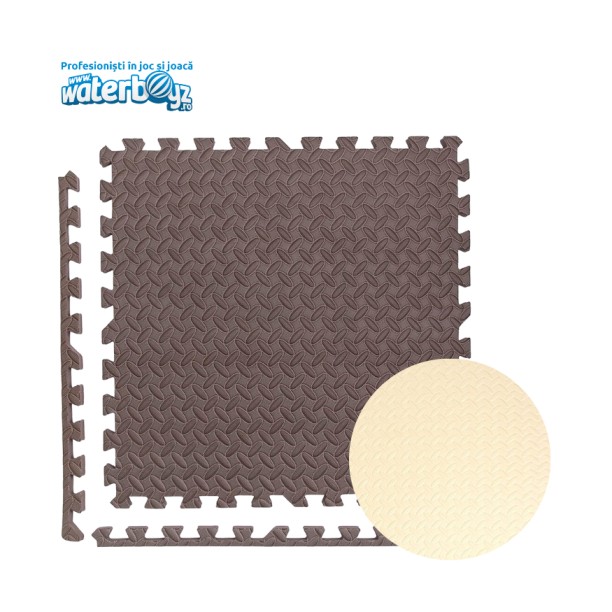 Covor puzzle dublu maro-bej