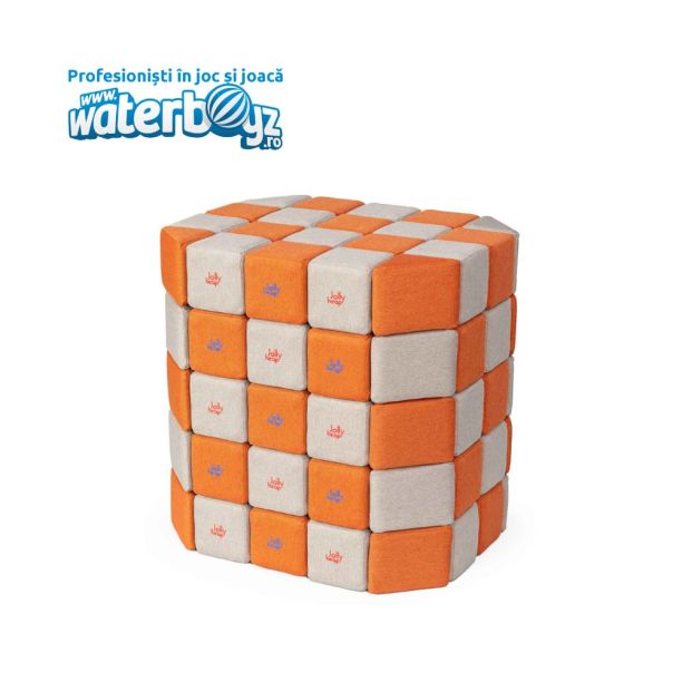 3D Magnetic Building Blocks Grey and Orange 3D Magnetic Building Blocks Grey and Orange