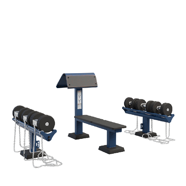 Dumbbell set with support and bench Heavy Dumbbell set with support and bench Heavy