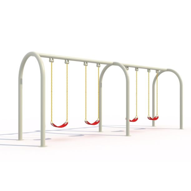 Metal swing for children with 4 seats beige Metal swing for children with 4 seats beige