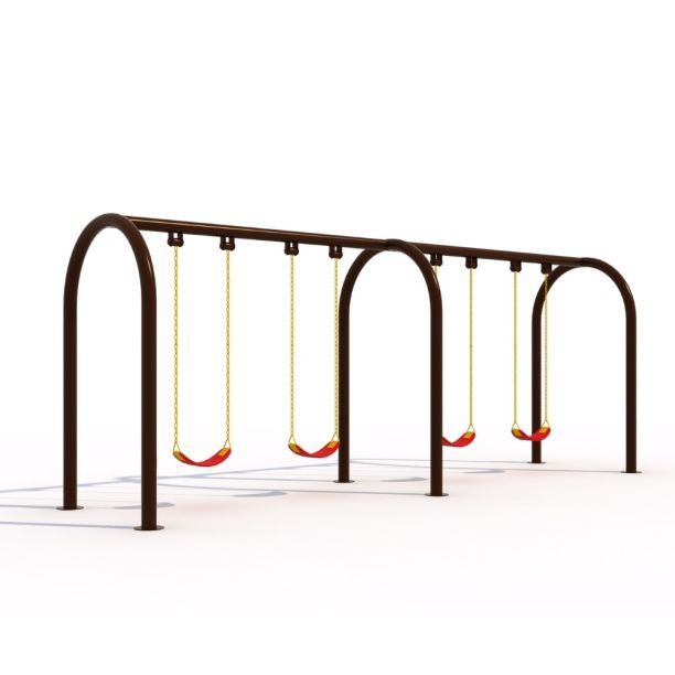 Metal swing for children with 4 seats brown Metal swing for children with 4 seats brown