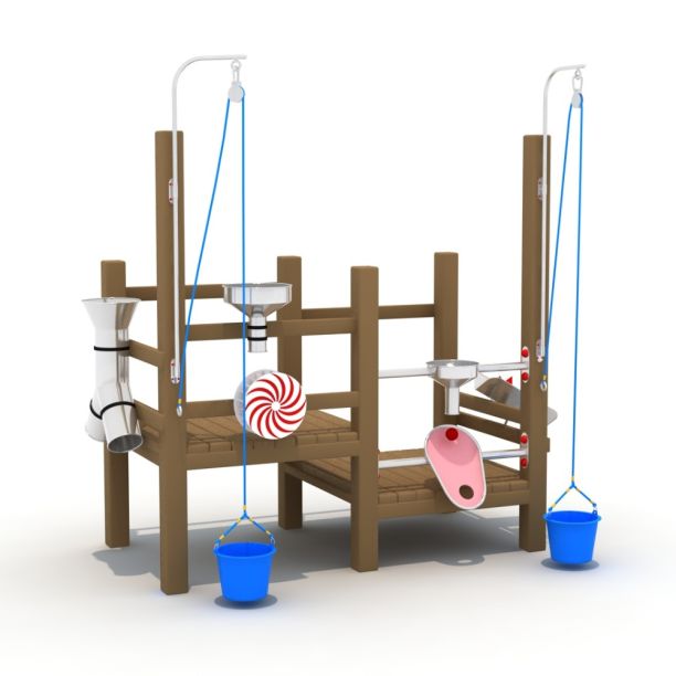 Interactive playground with sand and buckets Interactive playground with sand and buckets