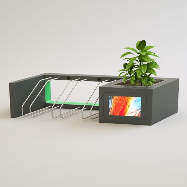 Smart bicycle rack with planter Smart bicycle rack with planter