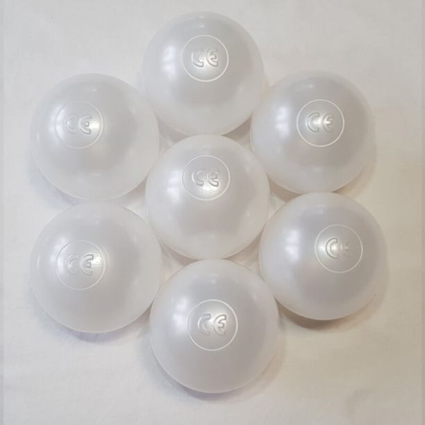Set 500 plastic balls 7 cm white pearl Set 500 plastic balls 7 cm white pearl