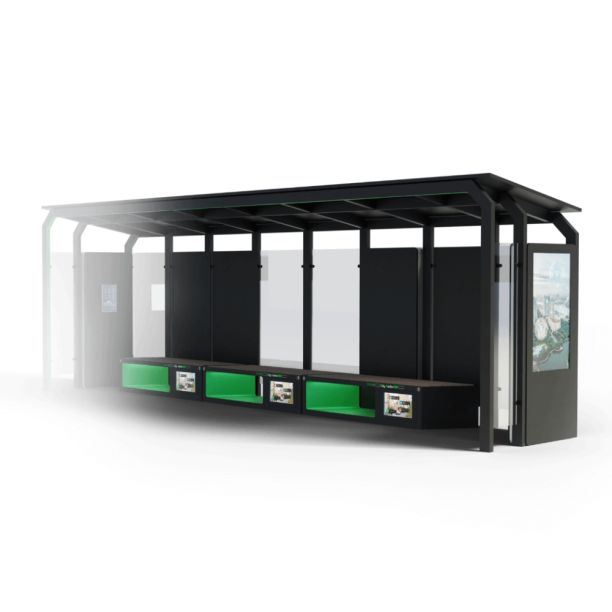 Smart bus station with solar charging Premium 8 m Smart bus station with solar charging Premium 8 m