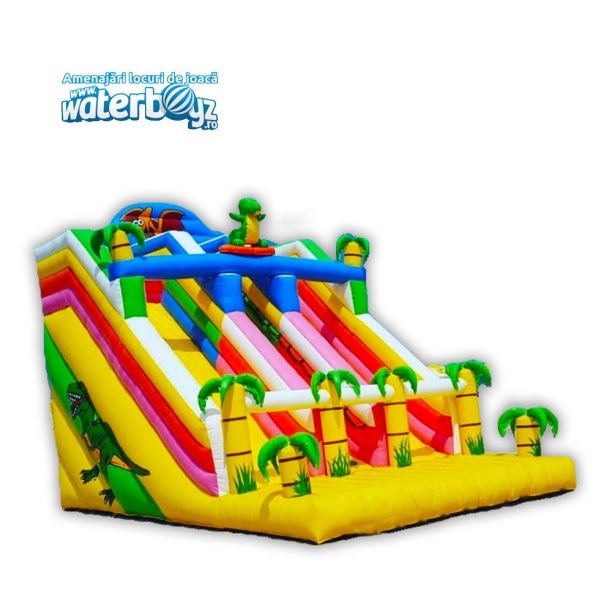 Tobogan Gonflabil Dino cu doua pante 14*6*10 Tobogan Gonflabil Dino cu doua pante 14*6*10